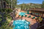 Heated outdoor pool and two hot tubs